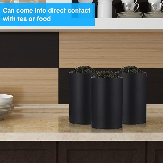 Zopeal 10 Pack Metal Tea Tin Canister with Airtight Double Lids 16 oz Round Tin Can with Lid Double Sealed Small Kitchen Container for Loose Tea Storage Coffee Sugar Candy Herbs and Spices