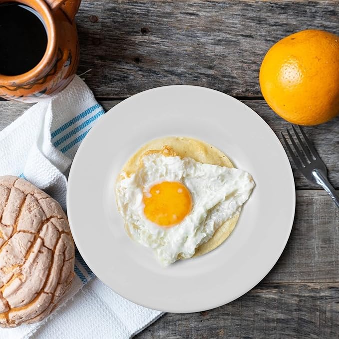 Melamine Dinner Plates Melamine Salad Plates 8 inch Round White Plates Set of 6,PYW-8-06