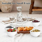 Wheat Straw Snack Bowls 10oz Set of 8 - Unbreakable Dessert Bowl for Kids - Small White Bowls for Ice Cream,Snack and Fruits - Microwave & Dishwasher Safe Mini Appetizer Bowl Sets - White