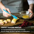 Walfos Silicone Basting Pastry Brush, Heat Resistant Pastry Brush Set, Strong Steel Core and One-Pieces Design, Perfect for BBQ Grill Baking Kitchen Cooking, BPA Free and Dishwasher Safe, 2 Pcs (Blue)