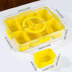 Divided Snack Serving Tray with Lid and Handle Travel Snackle Charcuterie Container Portable Storage Organizer for Candy, Fruits, Nuts, Snacks, Party, Picnic (1pack, Yellow)