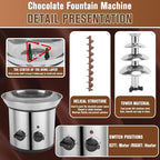 Chocolate Fountain, 4 Tier Chocolate Fondue Fountain Electric Melting Machine for Parties, Nacho Cheese, Ranch, Sauce, Wedding, Chocolate Fountain Machine with 4pcs Stainless Steel Forks(4 LB)