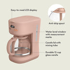 bella 12 Cup Programmable Coffee Marker, Reusable Dishwasher Safe Accessories, Easy LCD diaply, Auto Shutoff, 900 watt, Blossom