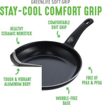 GreenLife Soft Grip 1QT and 2QT Saucepan Set, Healthy Ceramic Nonstick, Non Toxic PFAS & PFOA-Free, Dishwasher Safe, Glass Lids, Stay-Cool Handles, Easy Clean Cookware, Kitchen Essentials, Black