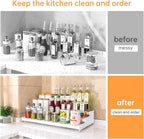 Premium Spice Rack Organizer for Countertops - tiered spice rack organizer for cabinet, spice jars, oil bottles and utensils 1 Pack White (modern rust-resistant design)