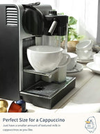 LE TAUCI 6 oz Cappuccino Cups with Saucers, Ceramic Coffee Cup for Au Lait, Double shot, Latte, Cafe Mocha, Tea - Set of 4, White