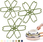 iPROTECT - Stack Expert | Multi-Purpose BPA-Free Silicone Pans & Pots Protector. Set of 3. Trivets for All Cookware Sizes, Protects Coating & Scratches, Dishwasher Safe (Matcha Green, S&L)