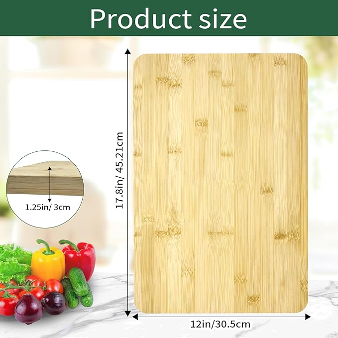 Bamboo Cutting Board for Ninja Foodi DCT401 DCT402 SP101 SP201 SP301 SP351 Smart Oven Countertop Convection Oven, 17.8" × 12", Non-Slip Design, 100% Natural Organic Bamboo