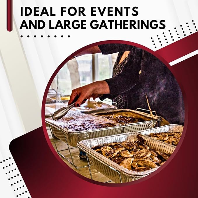 Green Direct Disposable Aluminum Steam Table Foil Pans No Lids For Cooking, Baking, 10 Pack