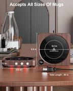 Mug Warmer - 36W Coffee Mug Warmer for Desk with Temperature Display, 2-12Hrs Auto Shut Off, Smart Candle Warmer - Ideal Coffee Gifts Accessories Keep Beverages Coffee Warmer (Wood) (Wood)