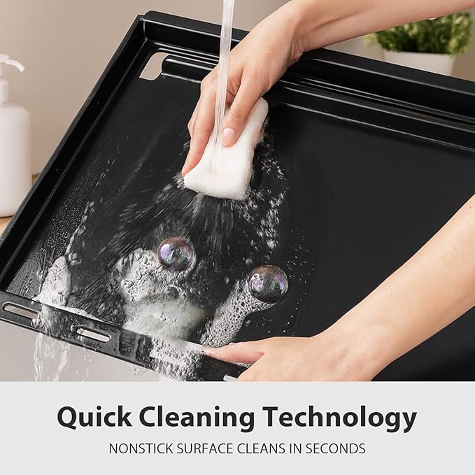 Utheer Ceramic Full-Size Griddle Insert for Weber Searwood 600/600 XL Grills and Large Spirit Series Grill, Spirit I&II 300 Series, for Weber 6787 7638– Nonstick, Easy Clean, Even Heat for Outdoor BBQ