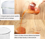 High Borosilicate Glass Measuring Cup Set-V-Shaped Spout，Includes 250ml(8OZ), 500ml(16OZ), and 1000ml(32OZ) Glass Measuring Beaker, Easy to Read