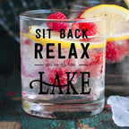 kunlisa Lake Gifts Whiskey Glasses, Lake House Decor and Gifts, Lakes House Essentials 10 oz Drinking Rocks Glasses for Women Men Whisky Cocktail Scotch Bourbon Liquor