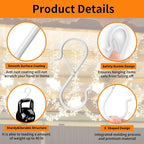 12 PCS S Hooks for Hanging with Safety Buckle, 3.5 inch Heavy Duty Metal S Shaped Hooks Stainless Steel for Hanging Kitchen Utensil, Cups, Pots, Plants, Bags, Hats (White)