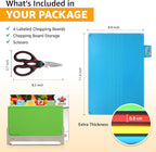 Cutting Board Set: 4-Piece Color-Coded, Non-Slip, BPA-Free, Perfect kitchen essentials for new home, Dishwasher Safe with Premium Scissors and Chopping Board Organizer, Quality kitchen stuff.