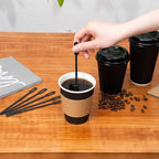 Restaurantware 5.8 Inch Coffee Stirrers 100 Disposable Coffee Stirring Sticks - Unique Keyhole Design For Hot And Cold Drinks Black PS Plastic Plastic Stir Sticks For Coffees and Cocktails