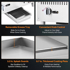 WILPREP Commercial Gas Griddle, 36 in. Gas Countertop Griddle with 3 30000 BTU U-Shaped Burners, NG LPG Compatible Flat Top Grill Hot Plate with Independent Knob Controls for Home Commercial Kitchen