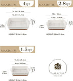 MALACASA Casserole Dishes for Oven with Roasting Racks, Ceramic Baking Dishes Set of 3, Baking Pan Casserole Dish Set, Rectangular Lasagna Pan Deep with Handles for Baking, Khaki White (14.5''/13''/10.5''), Series TARA