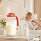 SMIRLY 64 oz Mason Jar Pitcher,Glass Pitcher with Wide Mouth,Water Jug with Double Leak Proof Lid for Iced Coffee,Hot Water,Breast Milk