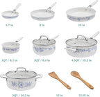 Pioneeer Woman 12-Piece Aluminum Ceramic Cookware Set - Nonstick Pots & Pans for Effortless Cooking