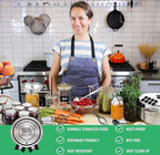 Canning Supplies Starter Kit, Stainless Steel Canning Set Tools: Rack, Ladle, Measuring Spoons, Funnel, Tongs, Jar Lifter, Lid Lifter & Accessories for Canner/Pot, Beginner, Home Canning Kit - Black