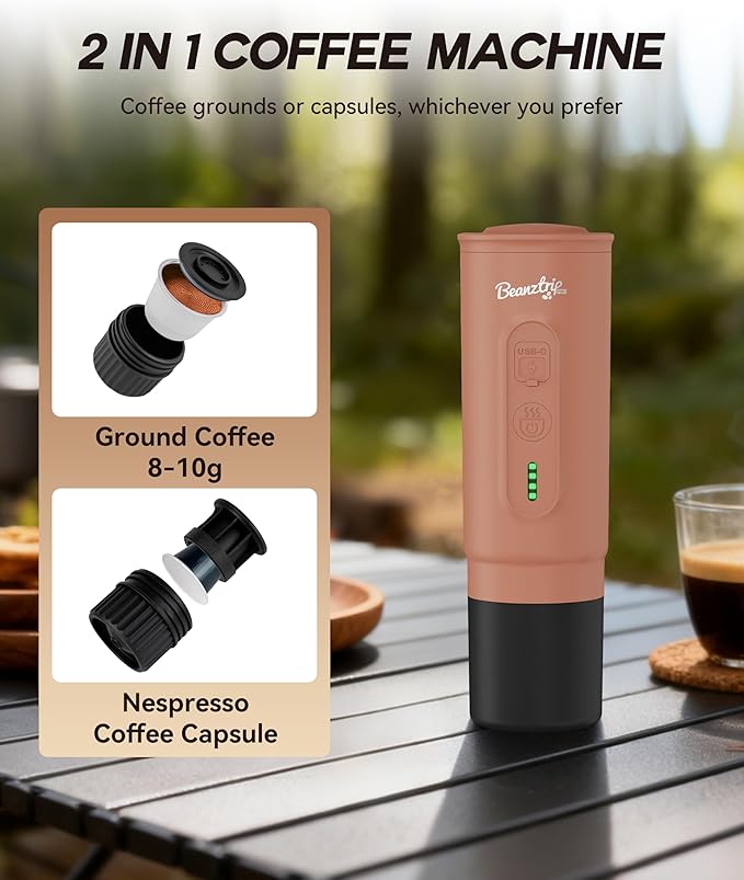 H02 PRO Portable Espresso Maker, Mini Electric Coffee Maker Compatible with Ground Coffee & NS Capsule, Christmas Gift, 20 Bar Travel Espresso Machine with Self-Heating for Camping, RV