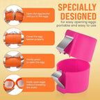 3PCS Egg Shell Opener Tool for Hard-Boiled & Raw Eggs – Egg Cracker, Peeler, Separator, Slicer – Stainless Steel Eggshell Remover, Egg Cutter, Opener, Topper, Piercer, Easy to Use