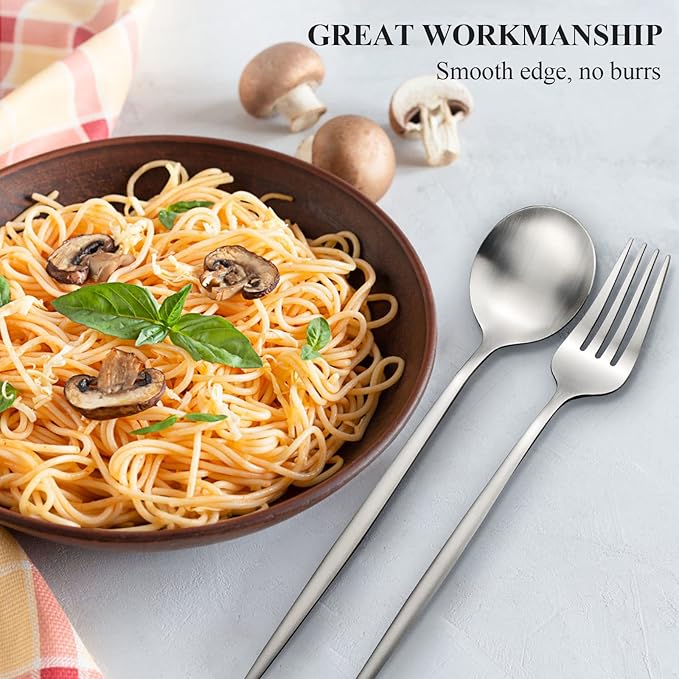 Silverware Set for 6, 30 Piece Flatware Set, Cutlery Tableware set Include Spoons And Forks Set, Stainless Steel Utensil Set, Matte polished Finish, Dishwasher Safe