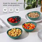 Wheat Straw Bowls, Unbreakable Snack Bowl 4 PCS - 10 OZ, Small Bowl for Snack, Dessert, Dip, Microwave and Dishwasher Safe Mini Bowls Set for Kitchen (Green)