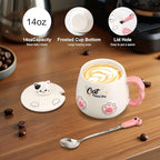 Bsigo Smart Coffee Mug Warmer & Cute Cat Mug Set, Coffee Beverage Cup Warmer for Desk Home Office, Candle Warmer Plate for Cocoa Milk Tea Water with 3 Temperature Up to 149℉/ 65℃, 8 Hour Auto Shut Off