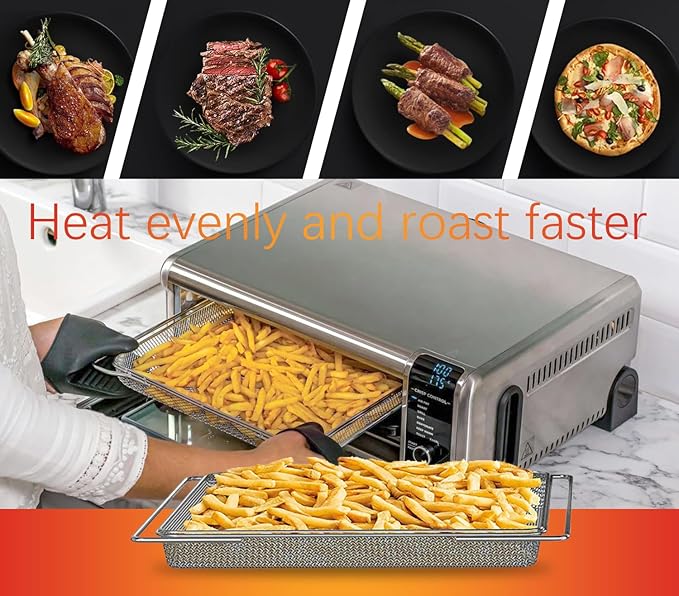 Air Fryer Oven Basket Replacement Baking Trays for Ninja Foodi SP201 SP301 SP351 Series Dual Heat Air Fryer Oven, Mesh Basket，Air Fryer Accessories for Ninja Foodi Air Fry Oven