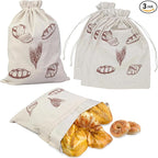3 Packs Bread Bags for Sourdough, Reusable Bread Bags for Homemade Sourdough,TPU Lining with BPA-Free to Keep Fresh