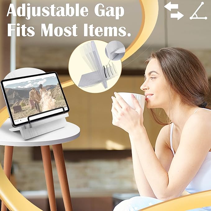 Wood Cookbook Stand Cookbook Holder: Kitchen Adjustable Cookbook Holder Recipe Stand for Counter White