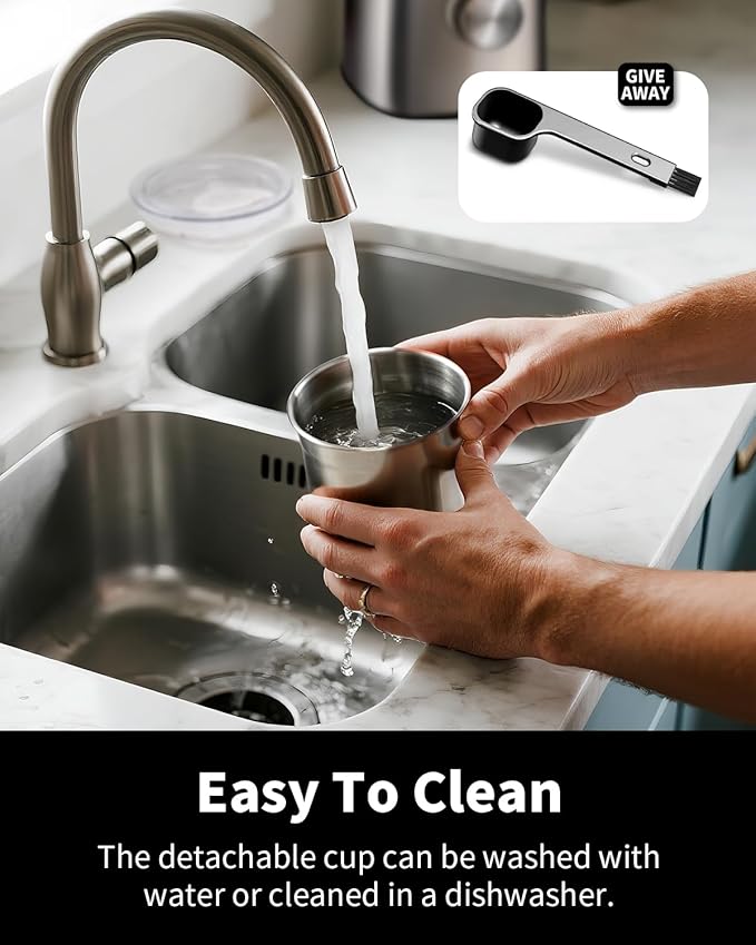 SHARDOR Electric Blade Coffee Grinder, Timed Grind Control Rotary Knob, All-stainless steel shell,Adjustable,for Coffee Beans, Spices & Herbs, with 1 Removable Stainless Steel Bowl,Sliver