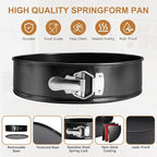 WERTIOO 138pcs Springform Cake Pan Sets for Baking with Cake Decorating Kit, 3 Round Non-Stick Cake Pans Set (4, 7, 9 inches), Leak-Proof Cheesecake Baking Pans with Icing Tips, Cake Leveler & eBook