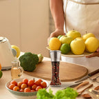 Premium Stainless Steel Sea Salt and Pepper Grinder Set of 2 - Adjustable Ceramic - Tall Glass Salt and Pepper Shakers - Pepper Mill & Salt Mill W/Funnel (2.6"W x 7.5"H)