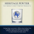 Heritage Pewter US AIR FORCE ACADEMY Double Old Fashion | Double Rocks Glass 14 OZ for Liquor | Expertly Crafted Pewter Glass