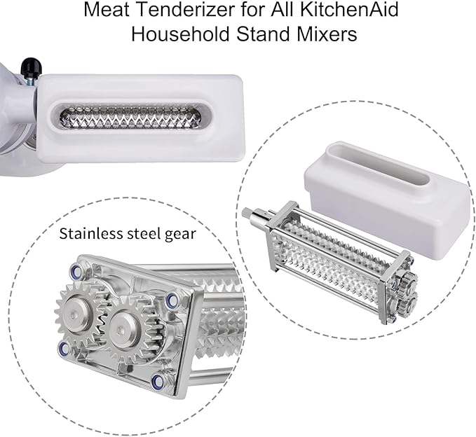 [UPGRADE] Meat Tenderizer Attachment for All KitchenAid Household Stand Mixers- Mixers Accesssories Meat Tenderizers No More Jams and Break