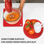 Silicone Trivets for Hot Pots and Pans, 4PCS Flexible Multipurpose Hot Pads Pot Holders, Heat Resistant Trivet Mats for Hot Dishes, Soft Non-Slip Silicone Mat for Kitchen Counter(Red)