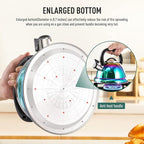 Tea Kettle, Kettle 3.7QT, Tea Pot Whistling 316 Stainless Steel, Tea Kettle Stovetop with Cool Folding Handle, Kettle Teapot Rainbow Induction for Boiling Water, Mirror Finish