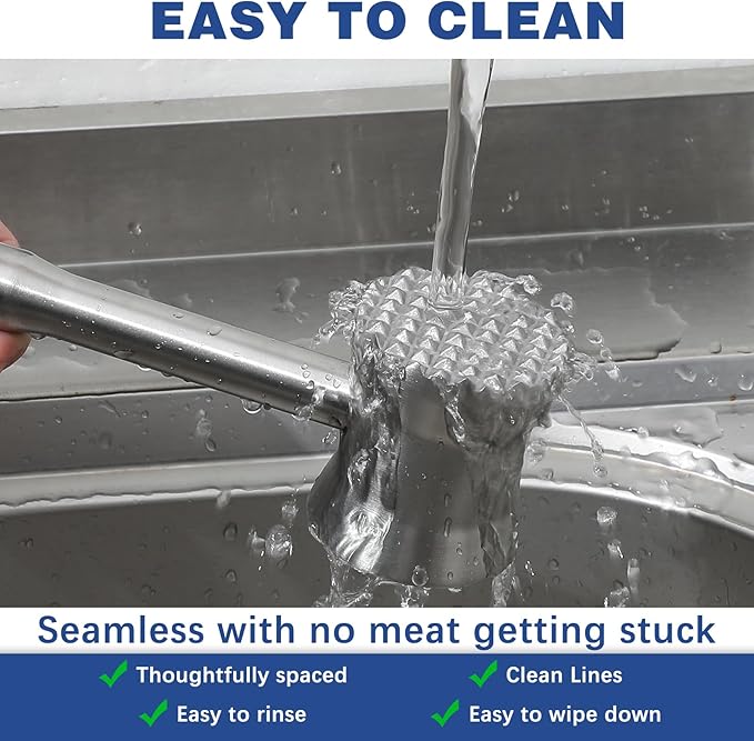 Meat Tenderizer Mallet Stainless Steel, Dual Side Meat Hammer Chicken Pounder, Heavy Duty Meat Beater for Steak and Beef, Meat Pounder Kitchen Cooking Mallet(1 PCS)