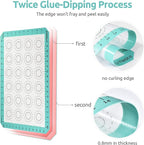 446ºF Heat Resistant Macaron Mat: U-Taste 11.75x8.25in Non Stick Silicone Baking Mat, Reusable Cookies Pastry Sheet Liner with Edge Enhancement & Circle Measurement for Cake Pan (Aqua Sky)