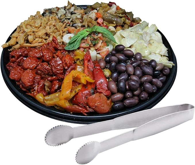 Mini Tongs 5-3/4 Inch Stainless Steel Small Serving Tongs, Tiny Kitchen Tong for Appetizers, Tea Party, Coffee Bar, Desserts, Set of 4