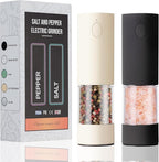 Electric Salt & Pepper Grinder Set (2 Pack) – USB Rechargeable, Adjustable Coarseness, One-Handed Operation with LED Light – Automatic Spice Mill Shaker for Kitchen, Dining, or Camping