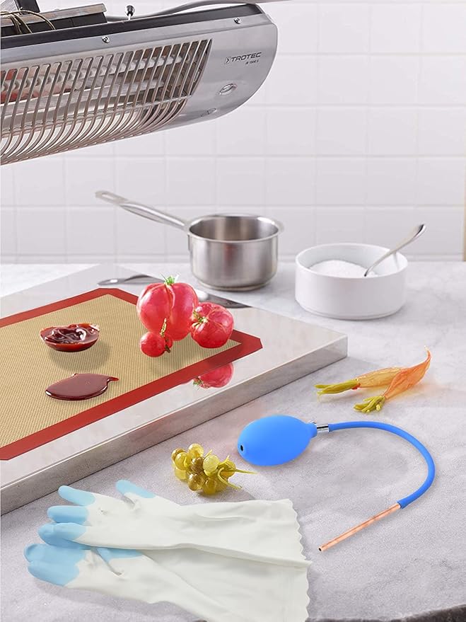 DUEBEL Non-Stick Silicone Baking Mat Set with PVC Gloves, Isomalt Tools, Pastry Isomalt Mat for Baker Confectioner- Mat 16.5”x 12” & Gloves 11.4”x 3.7”