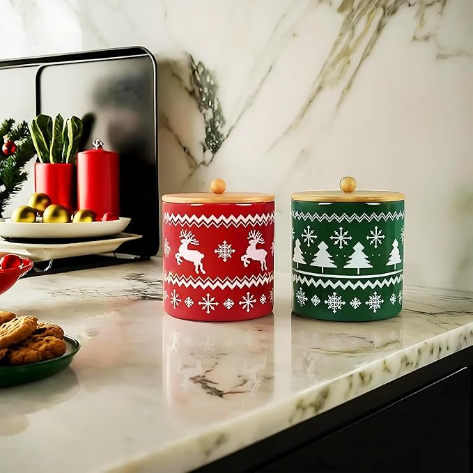 Young's Inc Ceramic Treat Jar with Lid, Joy Airtight Cat Dog Treat Jar, Rustic Kitchen Décor, Treats for Pets, Cookies, Candies, Decorative with Lids