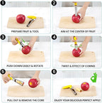 SCHVUBENR Premium Apple Corer Tool - Easy to Use and Clean - Sturdy Apple Core Remover with Sharp Serrature - Stainless Steel Corers for Apple and Pear - Core Fruits with Ease(Yellow)