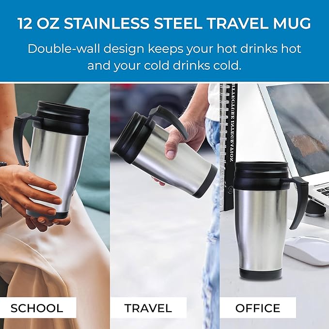 Kenmore Single Serve Coffee Maker With Stainless Steel Travel Mug, Capsule/Pod & Ground Coffee Brewing, K Cup Compatible, Hot & Iced Coffee Machine, 6 to 14 Oz Brew Sizes, Auto Shut-Off, Black