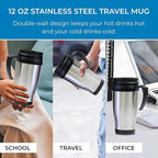 Koolatron Kenmore Single Serve Coffee Maker & Stainless Steel Travel Mug, Capsule/Pod & Ground Coffee Brewing, K Cup Compatible, Hot & Iced Coffee Machine, 6 to 14 Oz Brew Sizes, Auto Shut-Off, Black