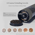 Electric Pepper Grinder, USB Rechargeable, Automatic Pepper Shaker, Adjustable Coarseness, Electric Pepper Mill, LED Light, Refillable, Kitchen Gadget (1-Pack, Greige)